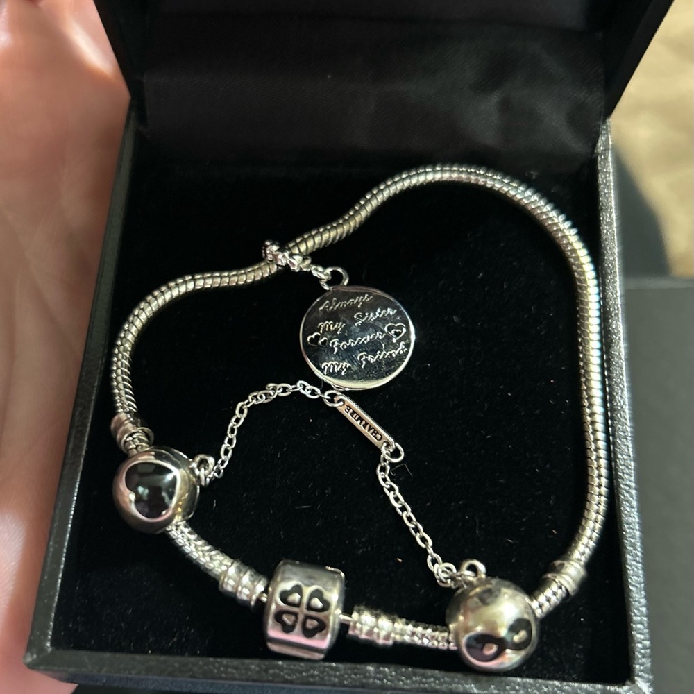 Silver Sister Charm Bracelet